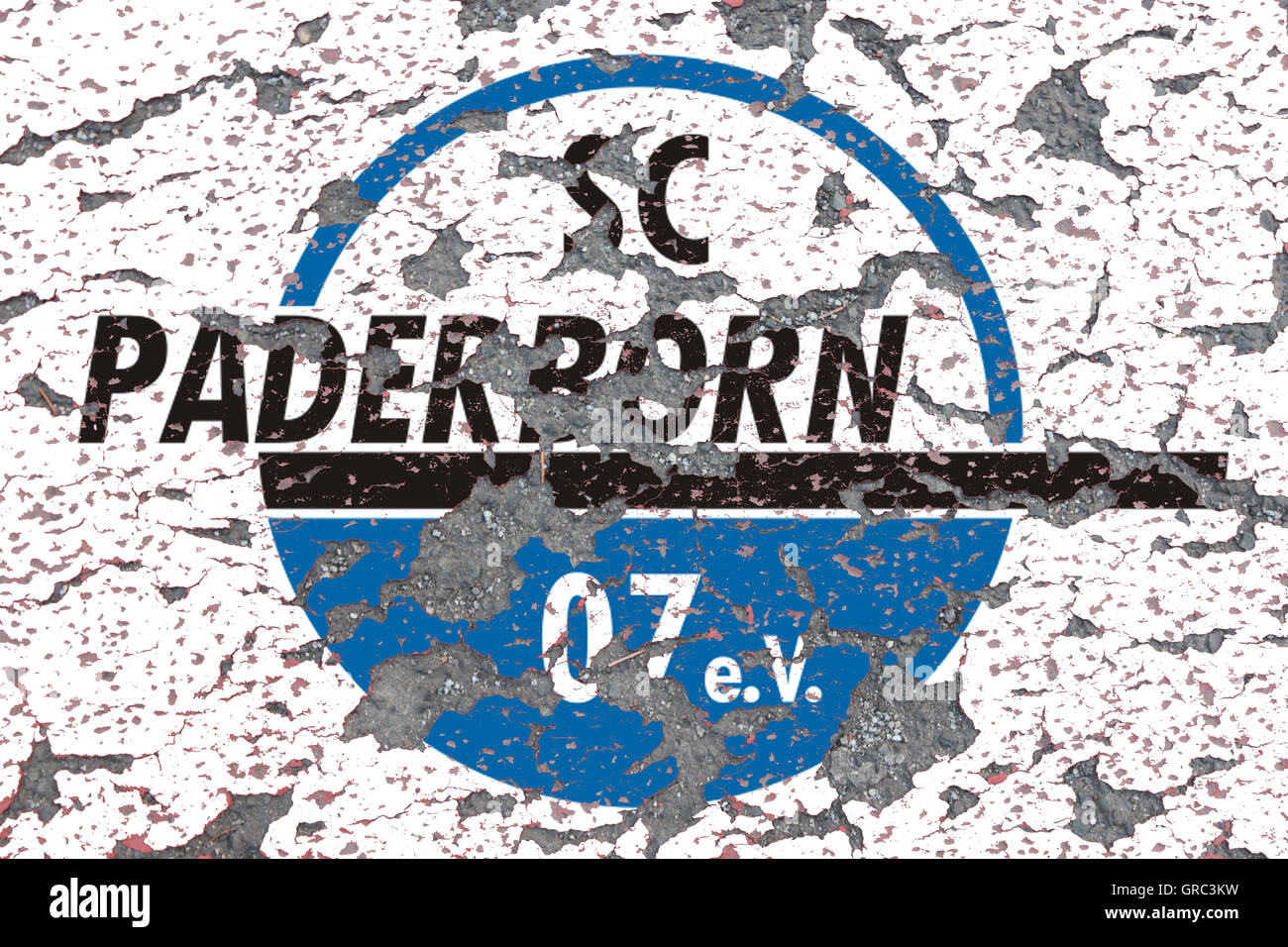 Eroding Logos Of Soccer Club Sc Paderborn Stock Photo
