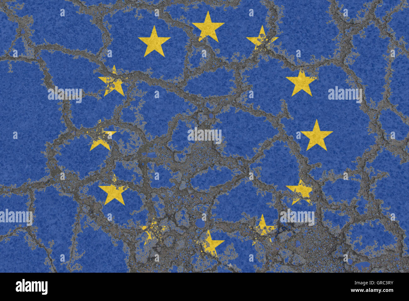 Eroding Flag Of Eu European Union Stock Photo