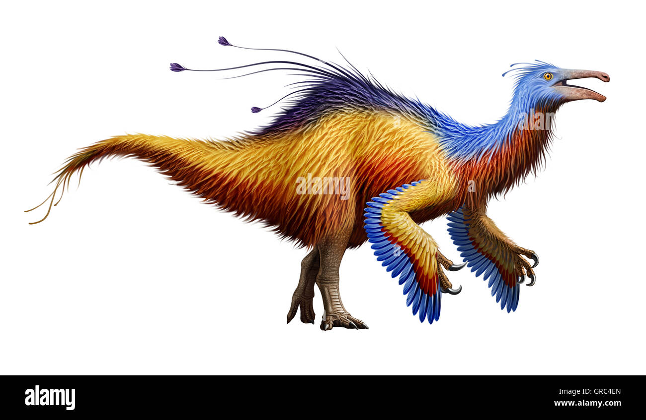 Deinocheirus on white background Royalty Free Vector Image