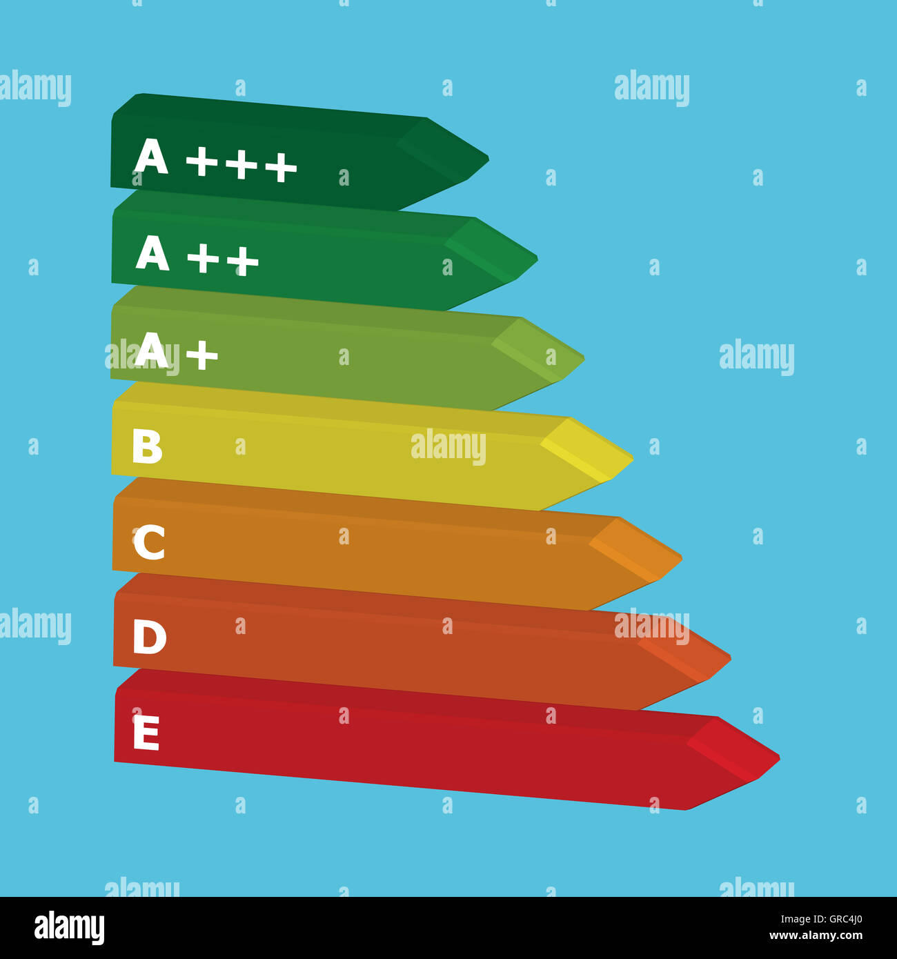 Illustration Of The European Energy Classes Stock Photo - Alamy