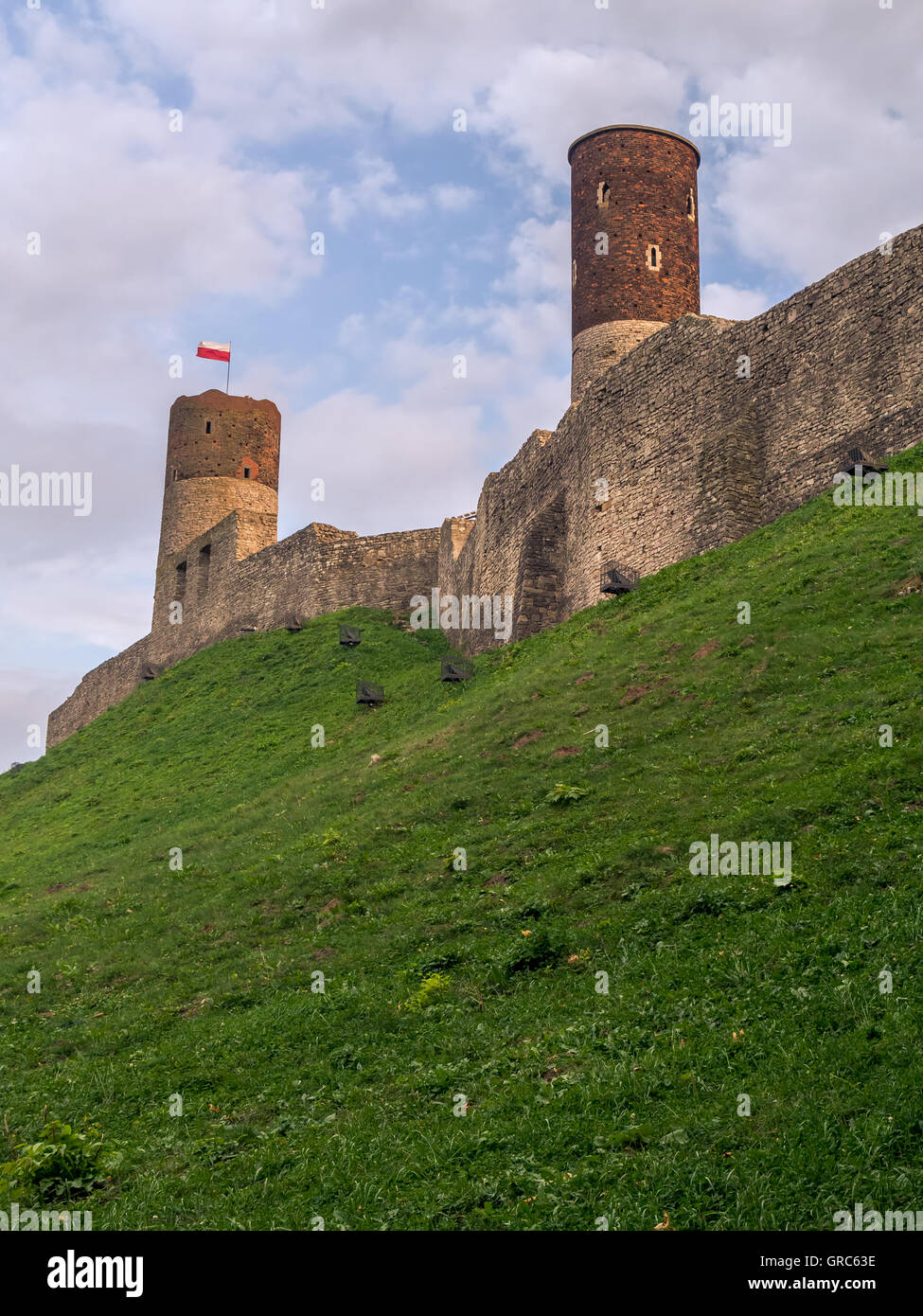 Ruins of medieval castle in Checiny, Poland Stock Photo