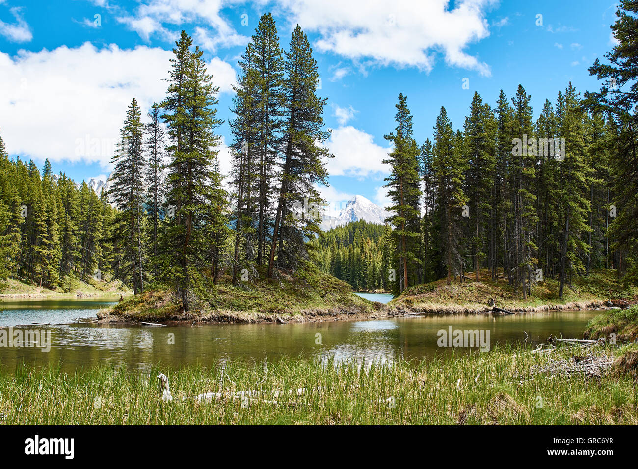 Mountain Lake In Canada Stock Photo - Alamy
