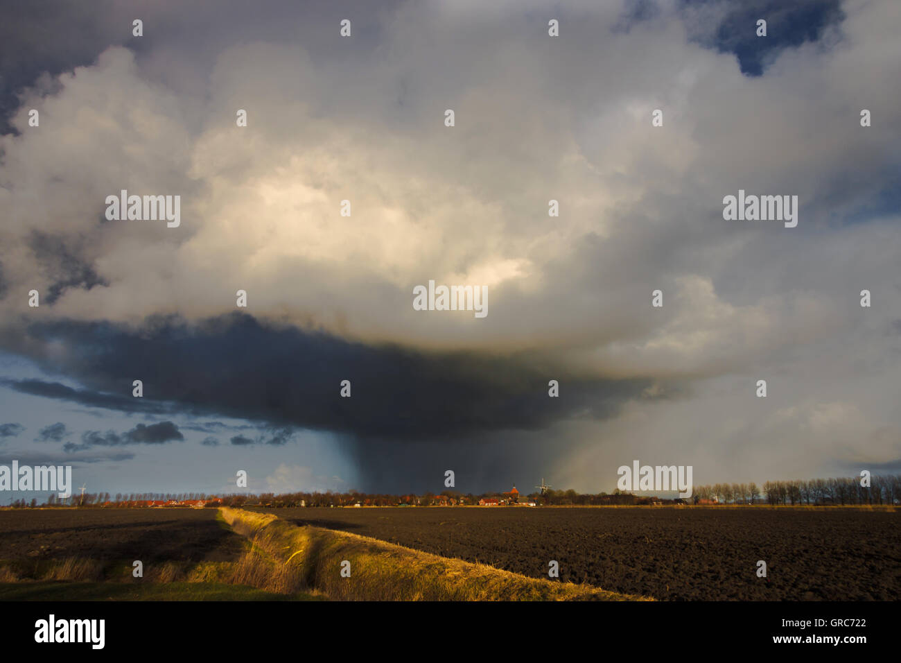 Heavy Storms Over Ostfriesland Stock Photo