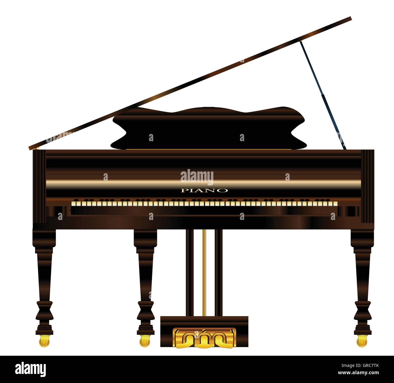 A very old grand piano over a white background Stock Vector Image & Art ...