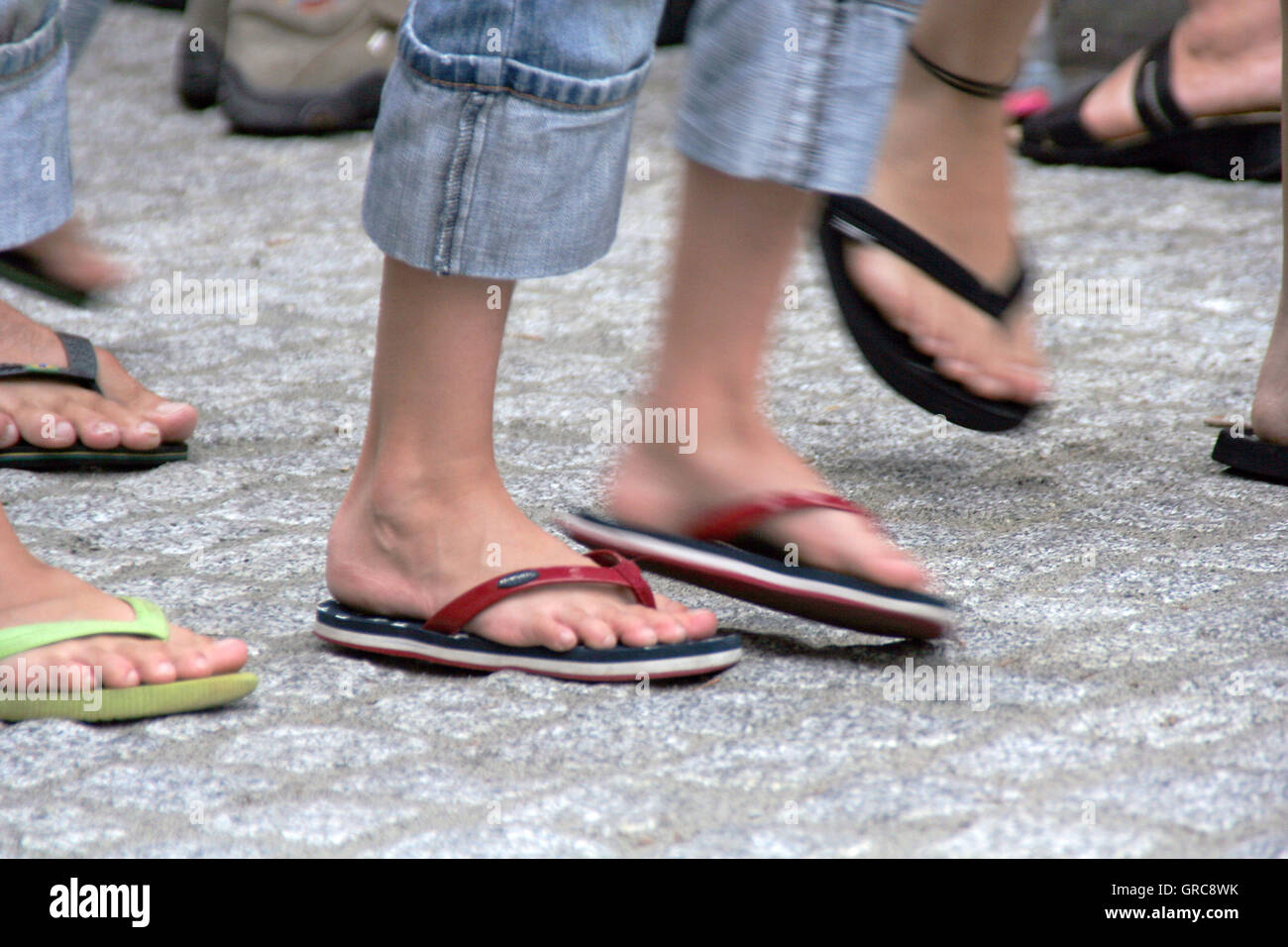 Feets In Flip Flop Stock Photo - Alamy