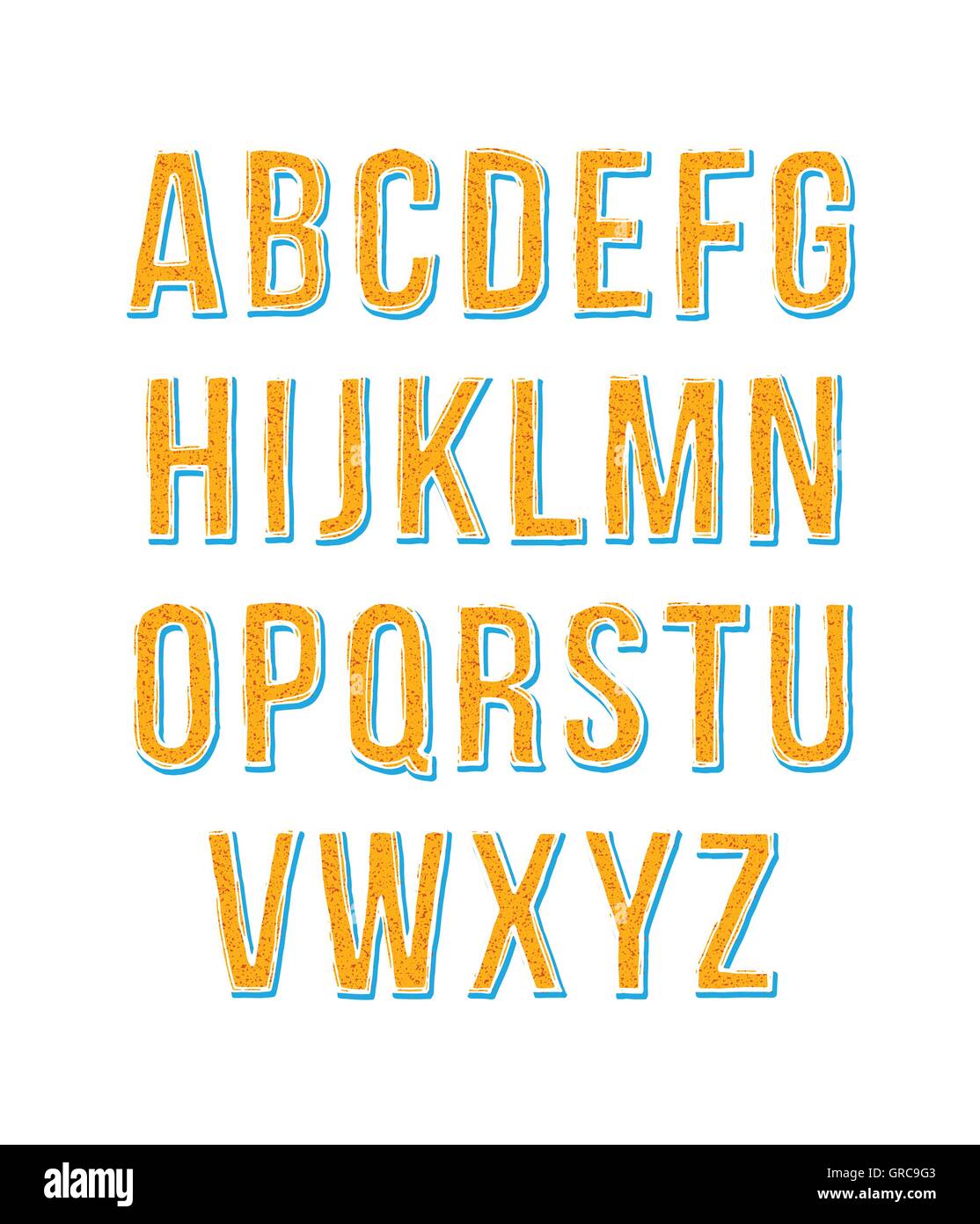 Hand drawn sketch alphabet. Vector illustration Stock Vector Image ...