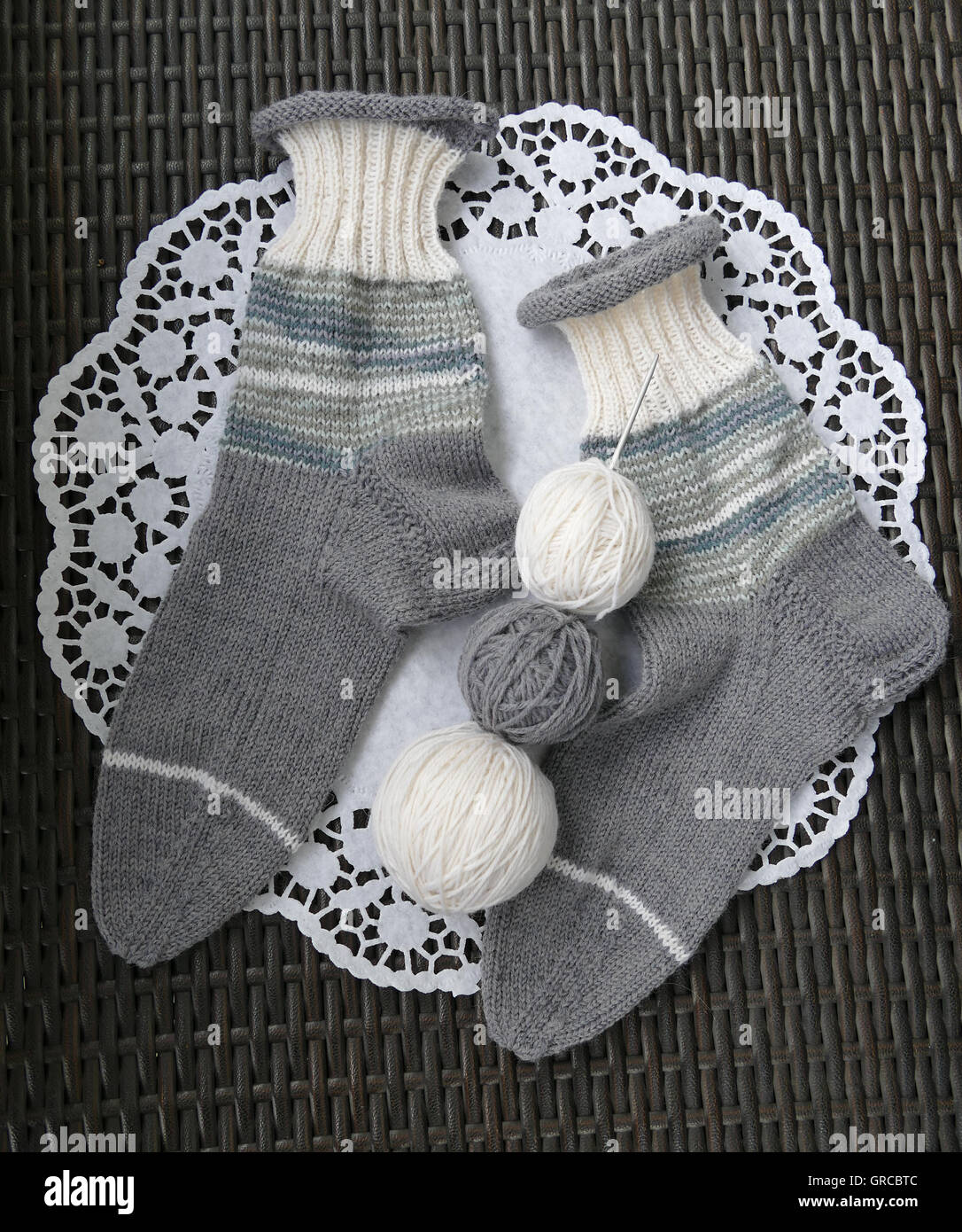 Warm Woolen Socks For Winter Stock Photo