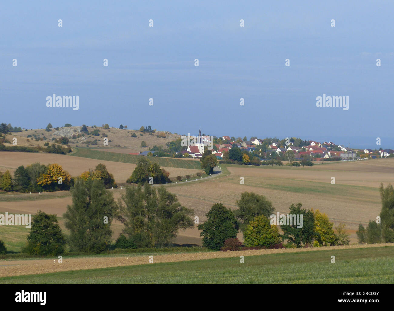 Village On The Edge Of The Ries Stock Photo