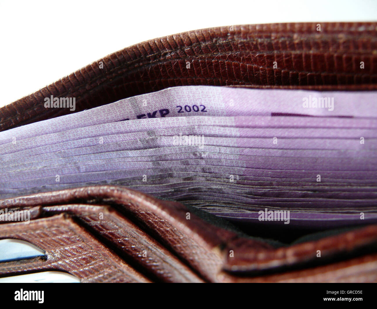 Much Money, Some 500 Euro Banknotes In A Wallet Stock Photo