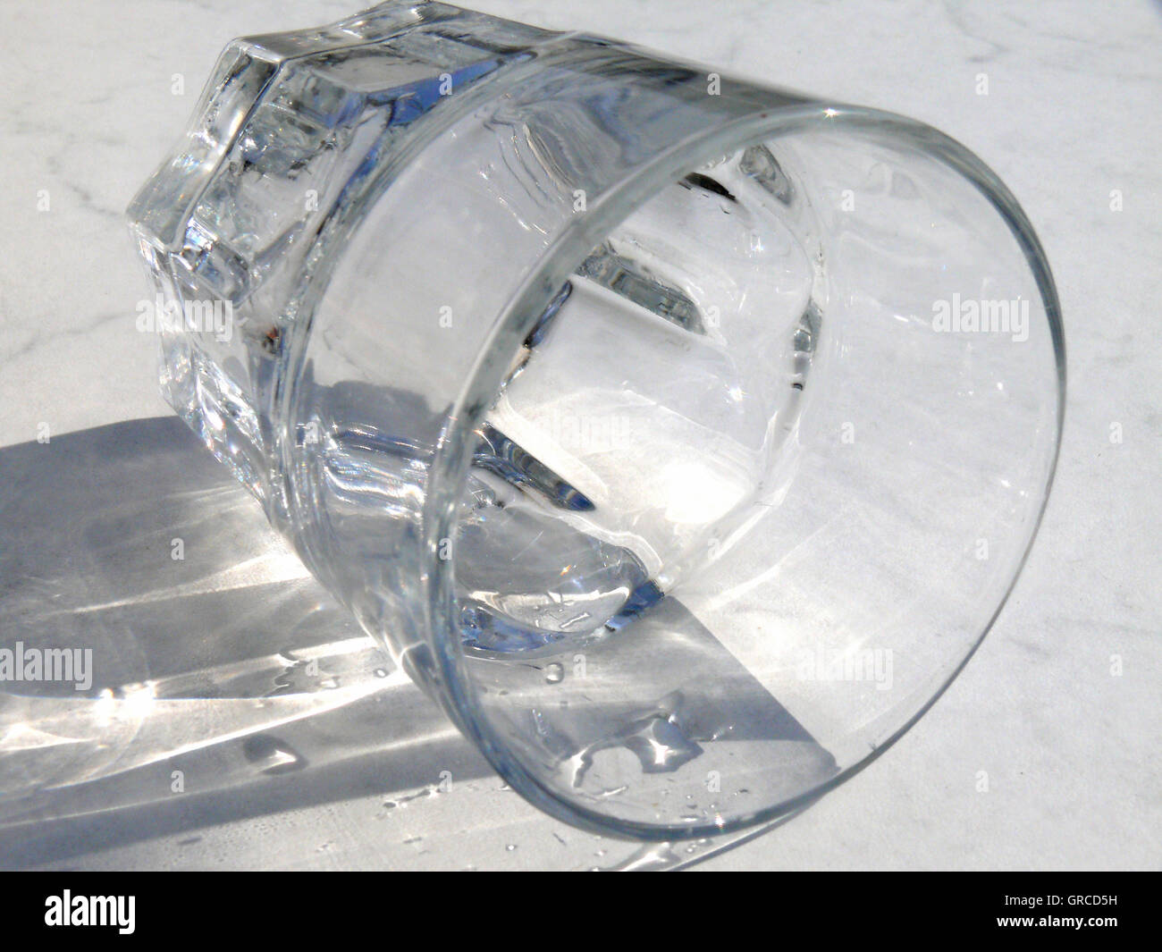 Upset Glass Of Water Stock Photo Alamy
