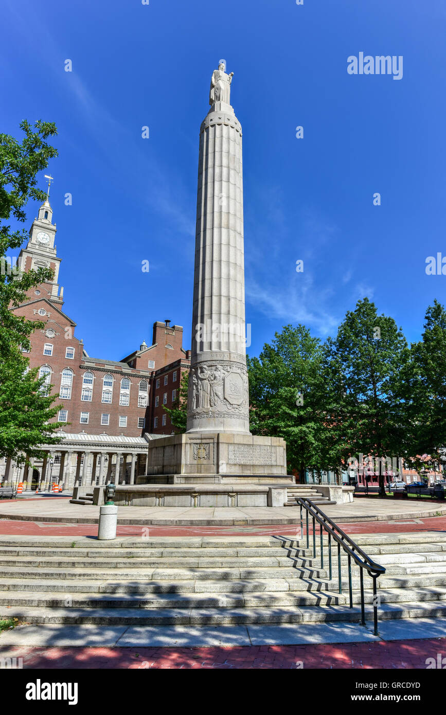 World War I monument in Memorial Park in Providence, Rhode Island. Stock Photo