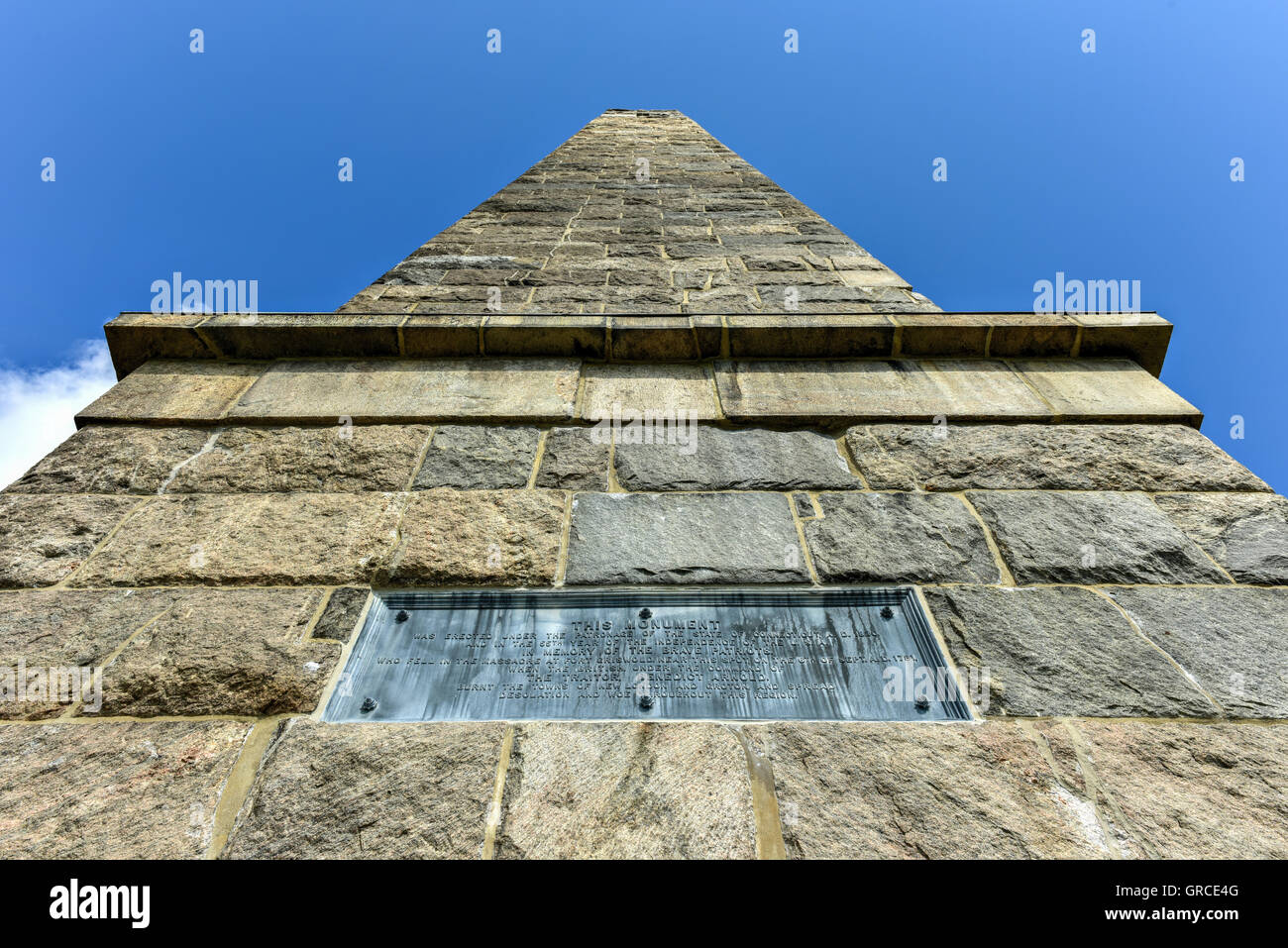 The Groton Monument, also called the Fort Griswold Monument, is a granite monument in Groton, Connecticut dedicated to the defen Stock Photo
