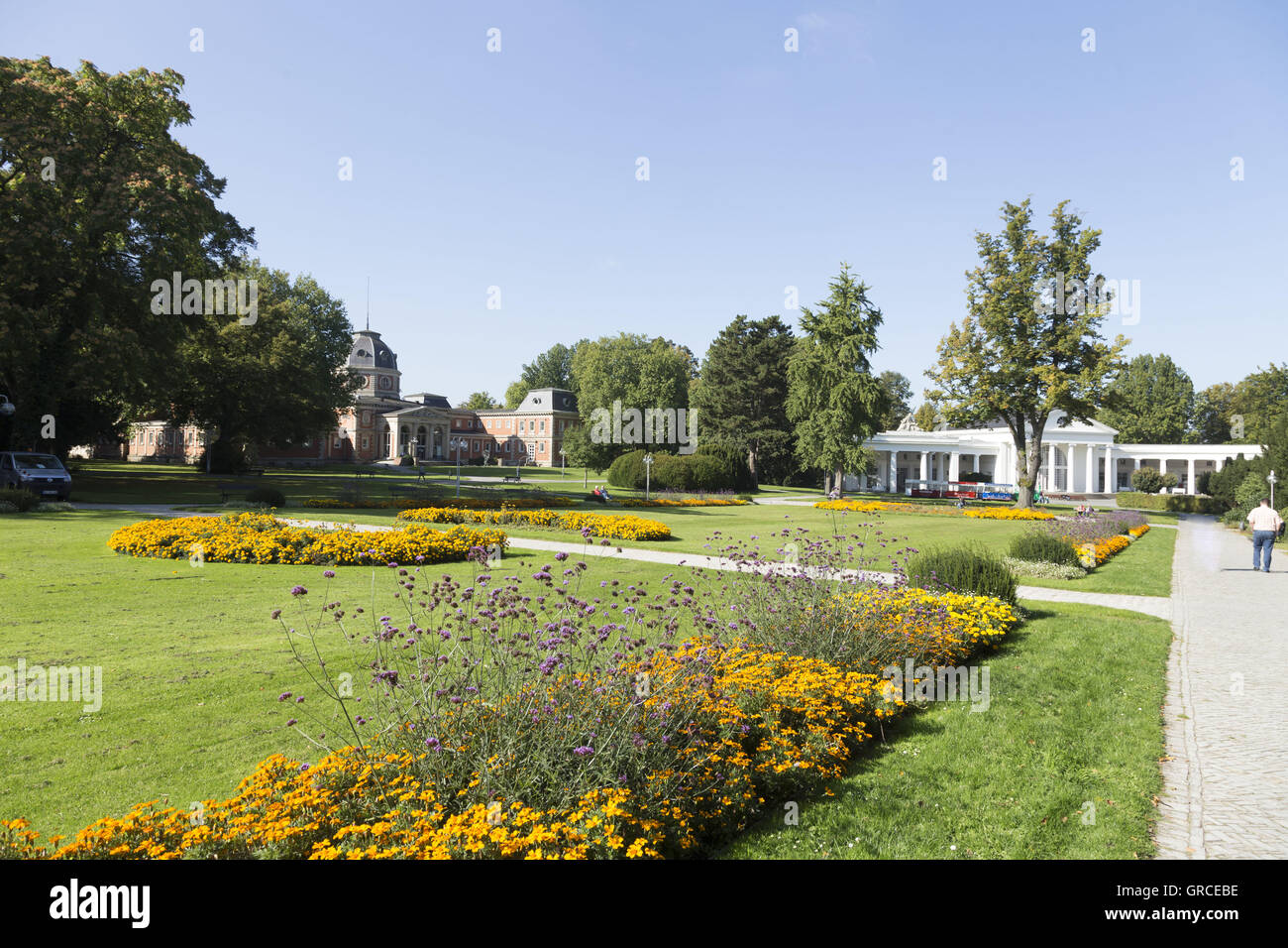 Flowerbeds In The Spa Gardens Of Bad Oeynhausen Stock Photo