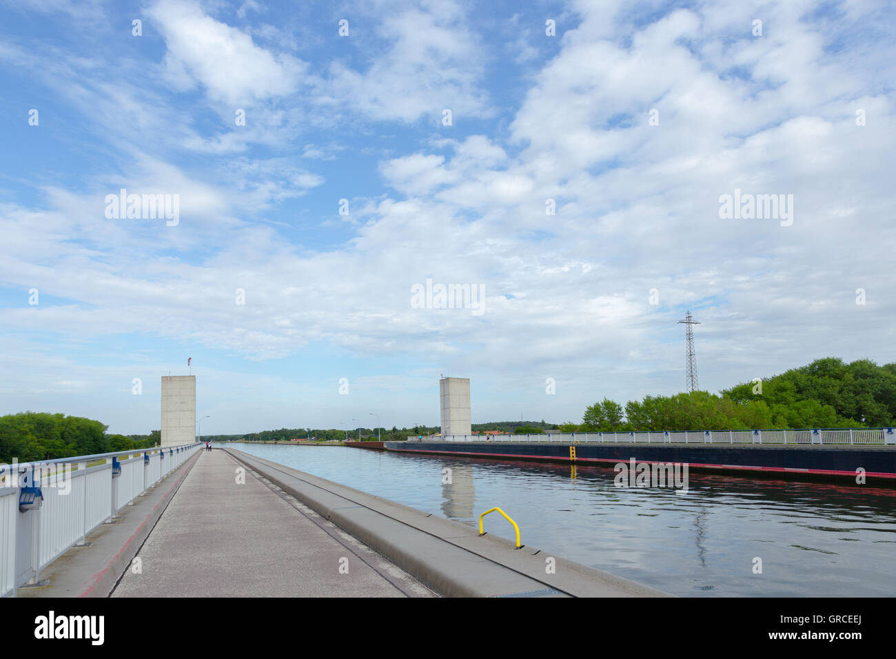 Bridge Of The Elbe-Havel Canal Across The Elbe Near Magdeburg Stock