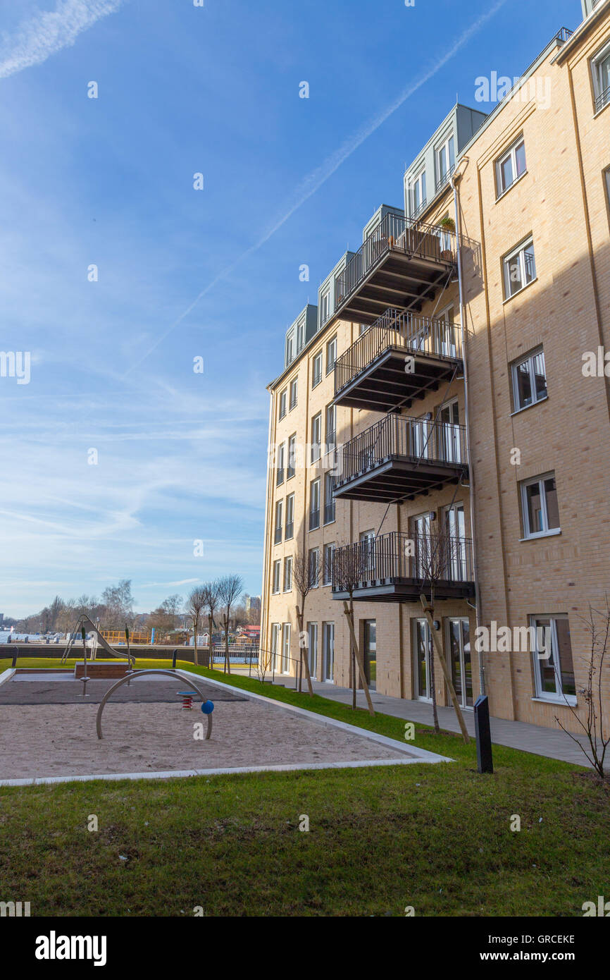 Newly Built Condos At The Havel In Potsdam Stock Photo Alamy