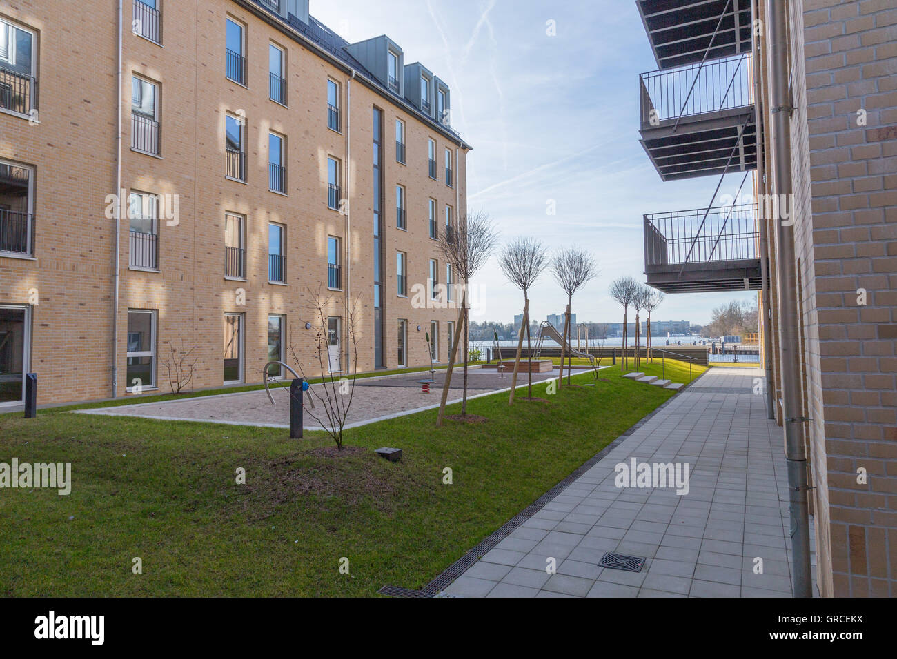 Newly Built Condos At The Havel In Potsdam Stock Photo Alamy