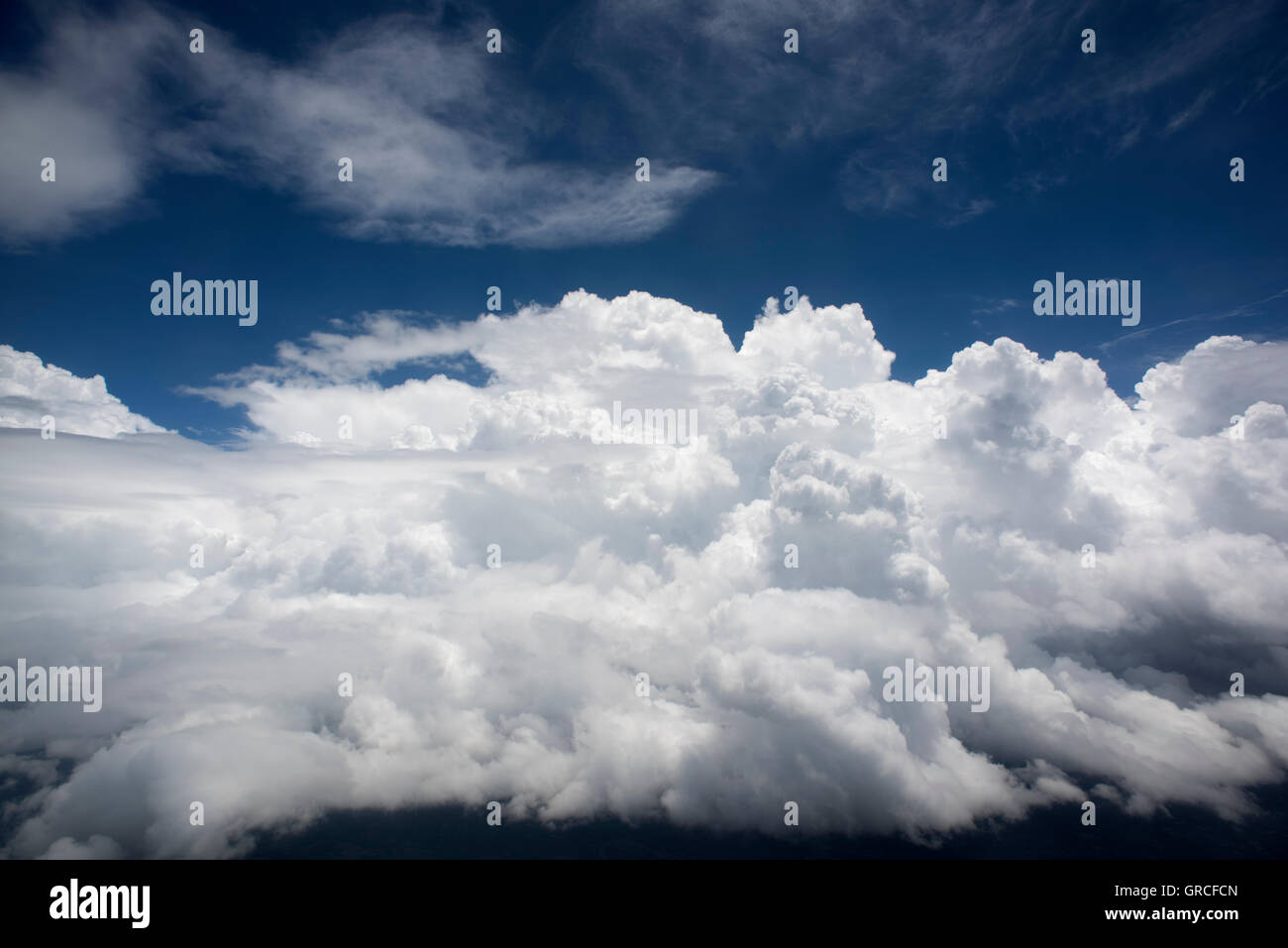 Dramatic clouds, as seen from above. Stock Photo