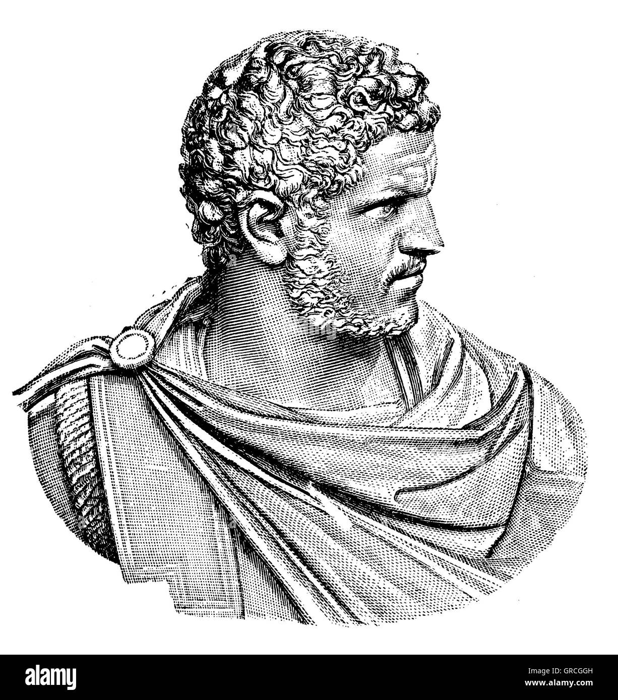 Caracalla. Ancient marble bust in the Vatican Museum Stock Photo