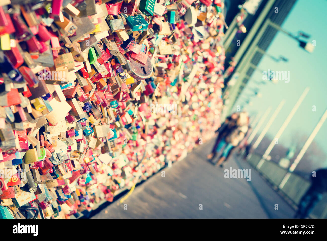 Love Locks On The Hohenzollern Bridge In Cologne Stock Photo