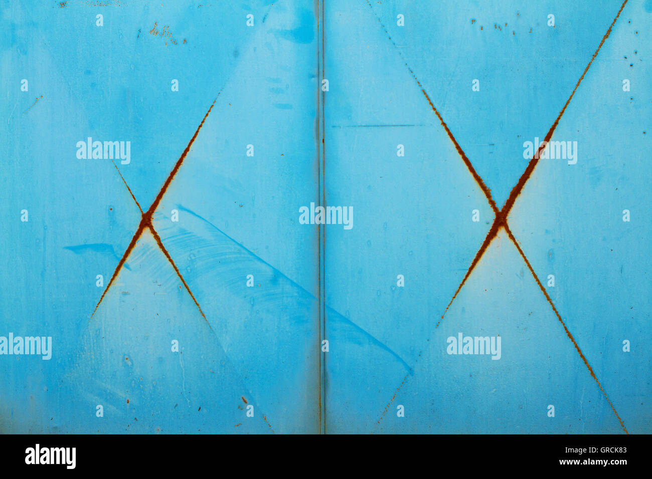 Double X Sheet Metal Door Stock Photo Alamy