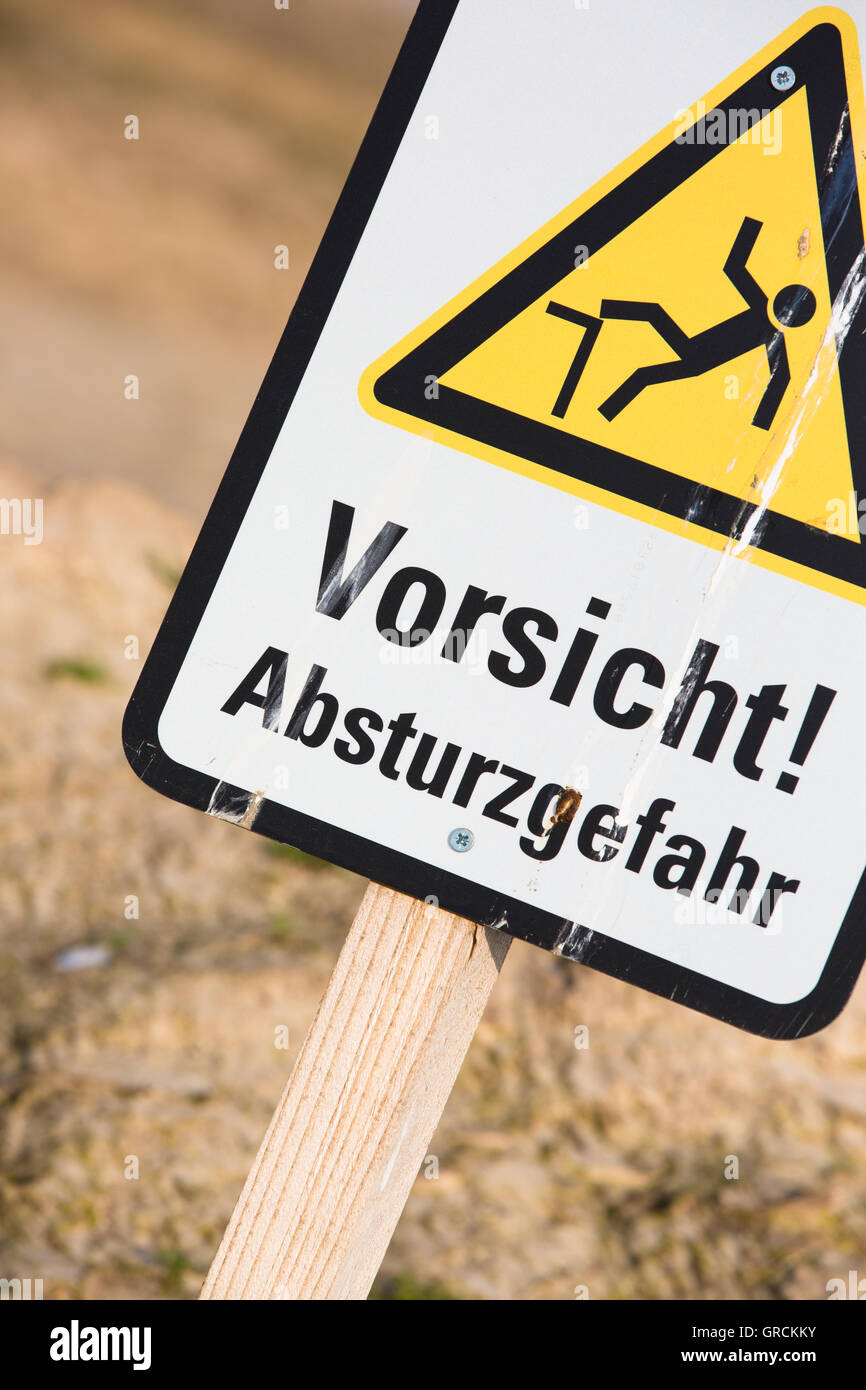 Warning Sign Crash Risk Stock Photo Alamy