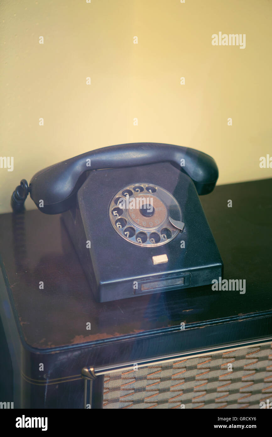 Old Rotary Phone Stock Photo