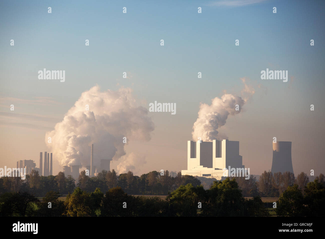 Coal Fired Power Plant Neurath Germany Stock Photo