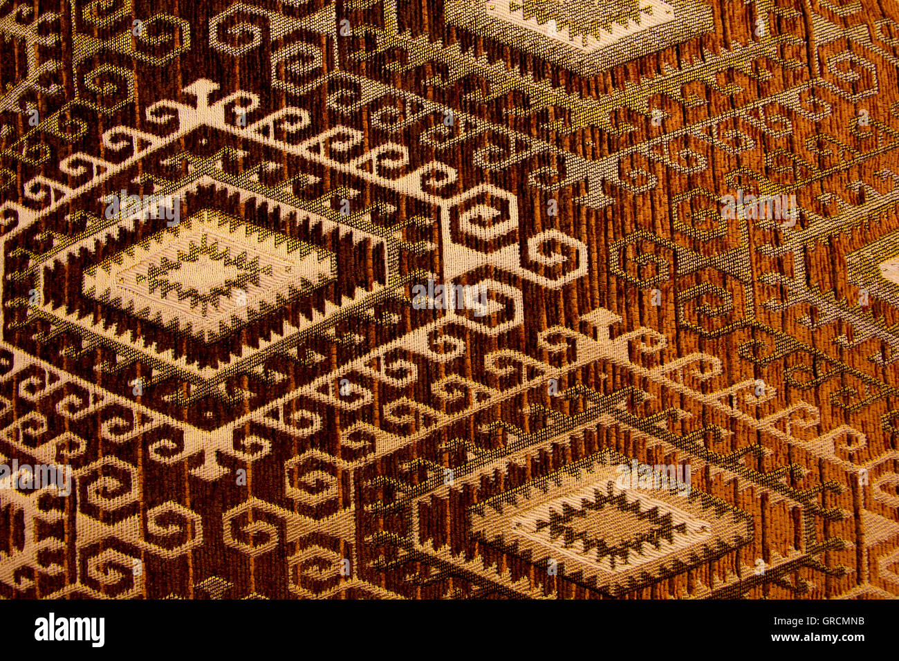 Fabric with geometric forms seen from above Stock Photo