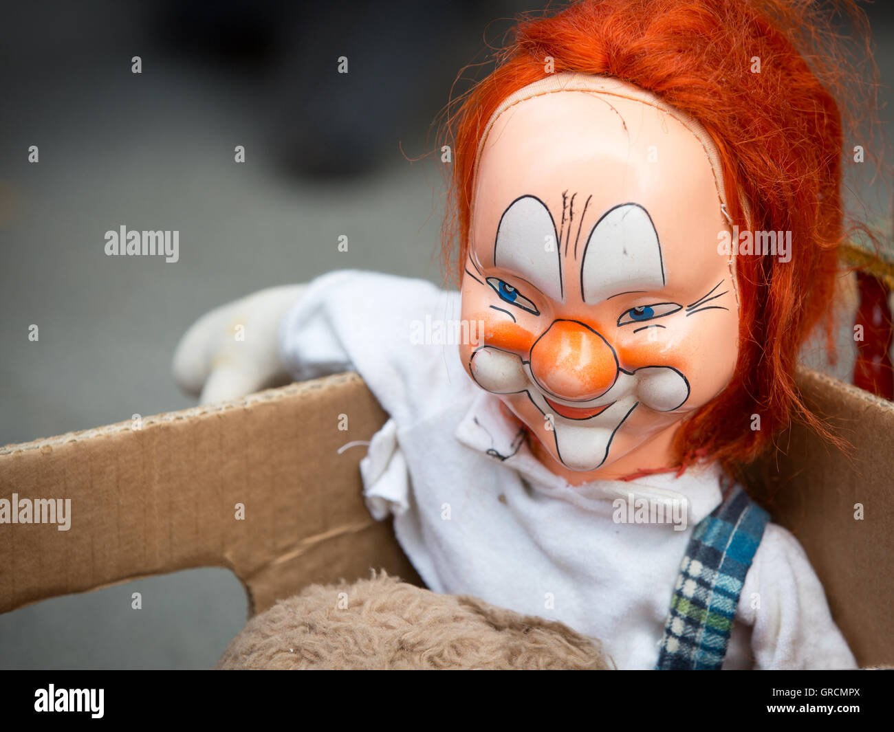Grinning Clown Doll Stock Photo
