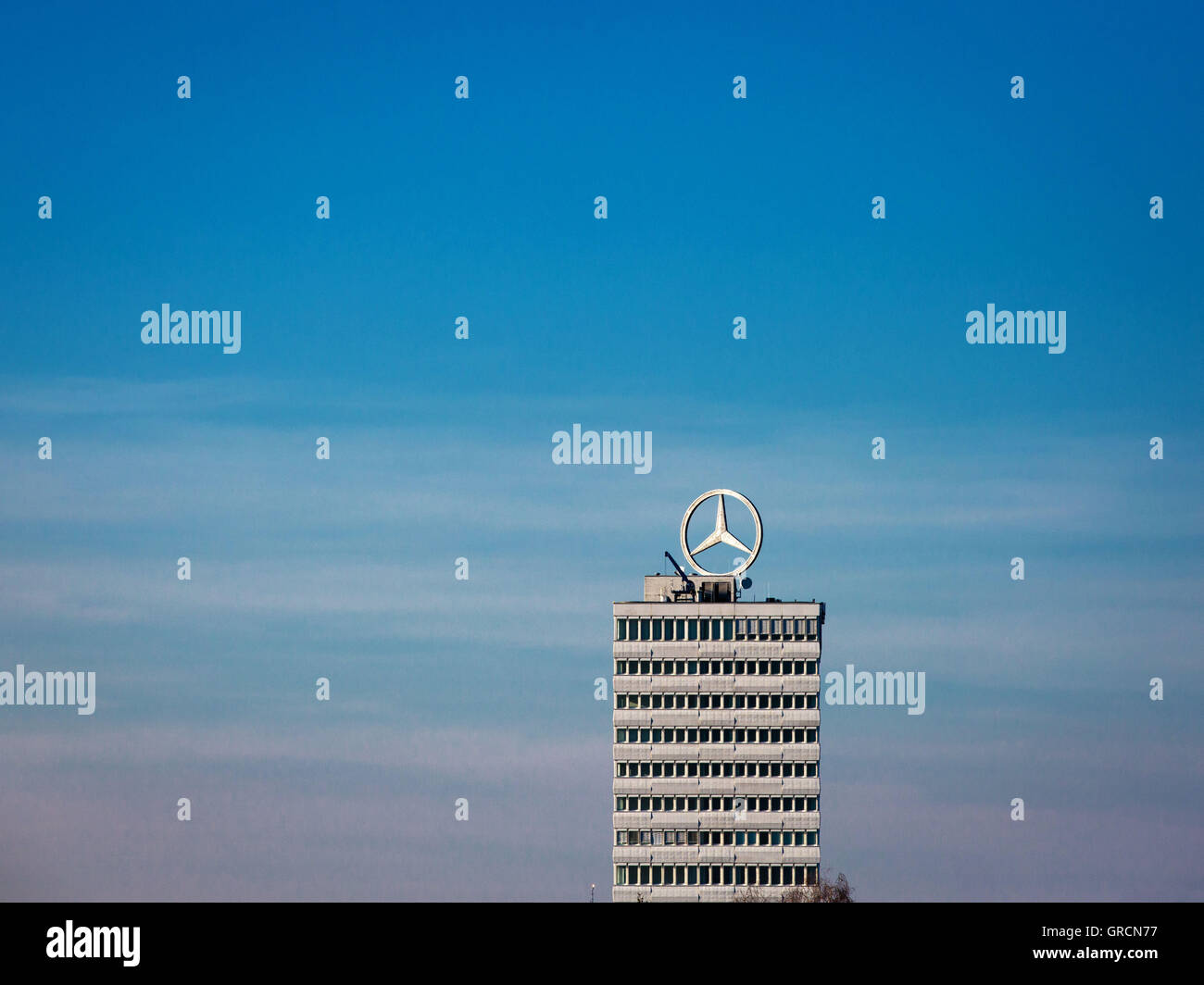 Mercedes Skyscraper Bonn Stock Photo