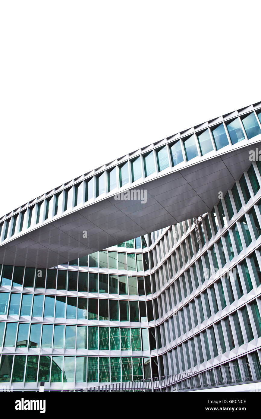 Westhafentower Sidebuilding Against Sky Stock Photo