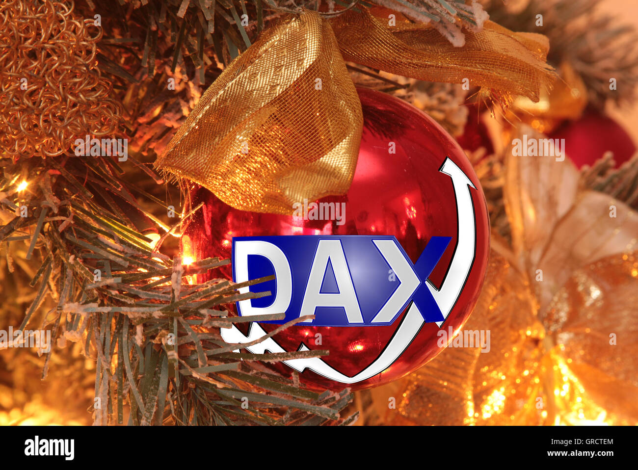 Sign Of Deutscher Aktien Index Dax On Christmas Ornament Stock Photo