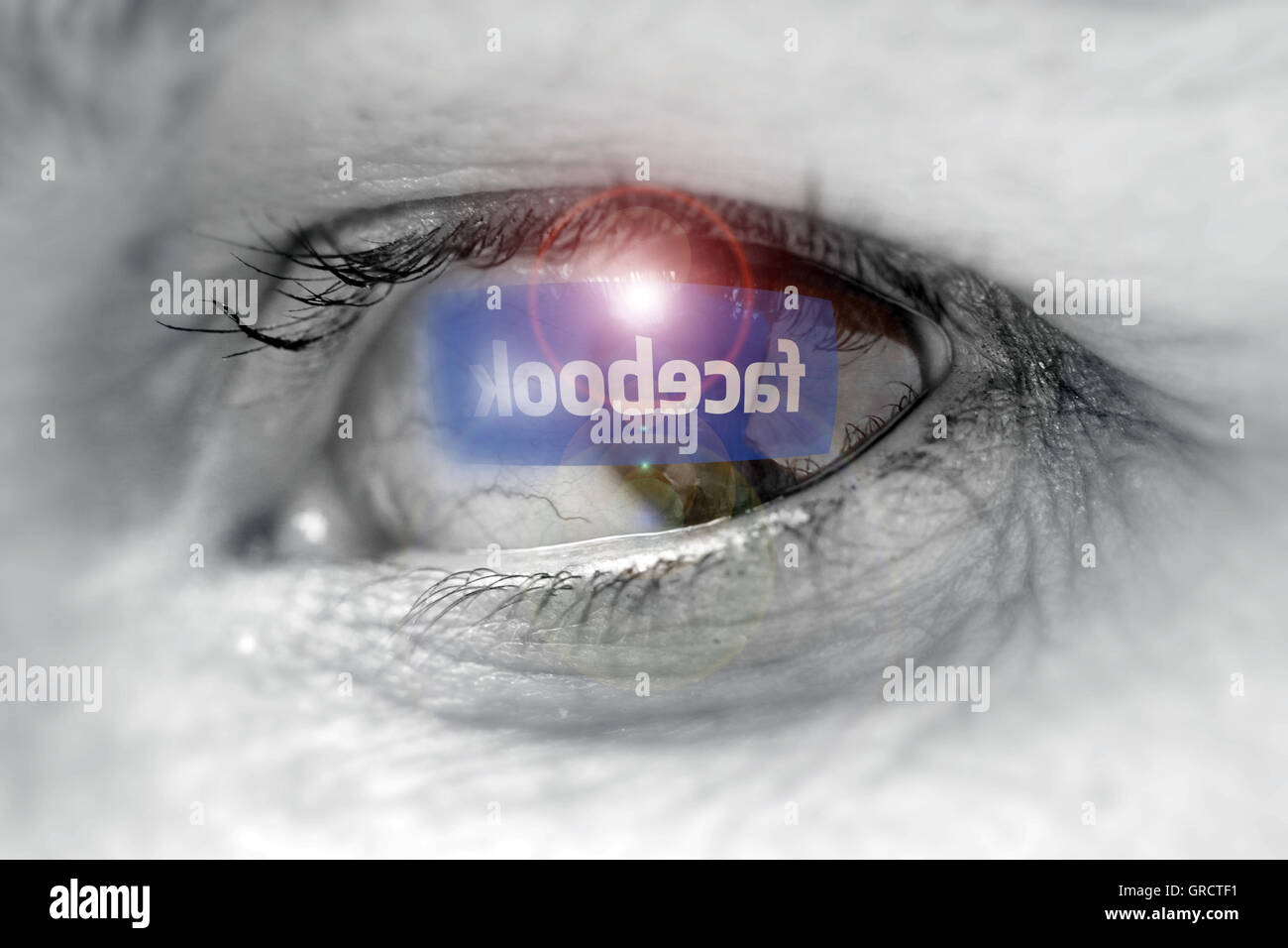 Facebook Sign In A Woman S Eye Stock Photo
