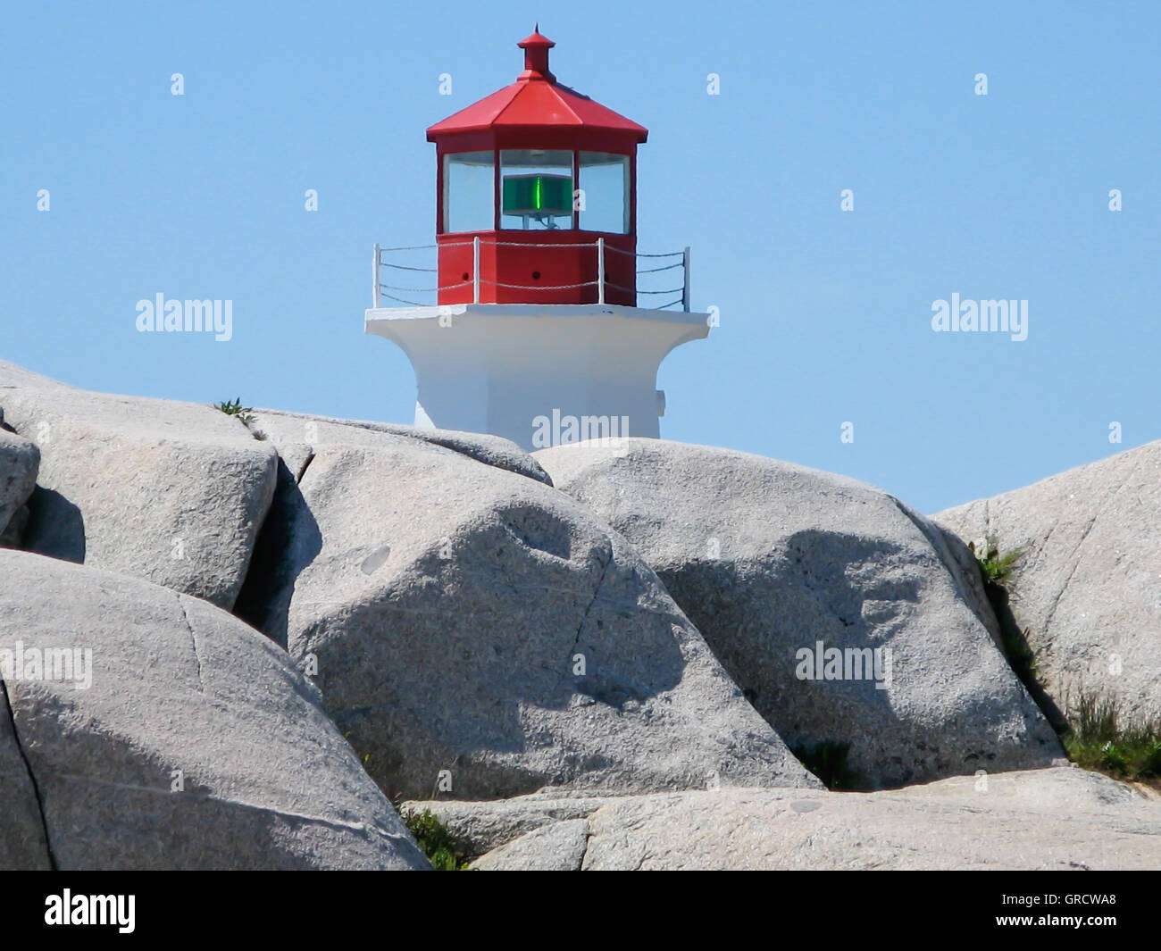 Top Of The Lighthouse At Peggy S Cove, Nova Scotia, Canada, Behind