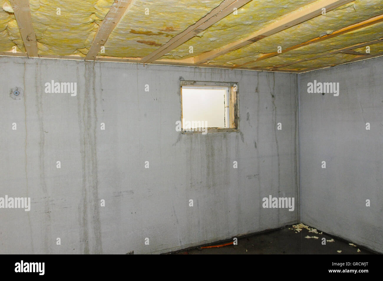 Faulty Builded And Damp Basement In A New Building. Stock Photo