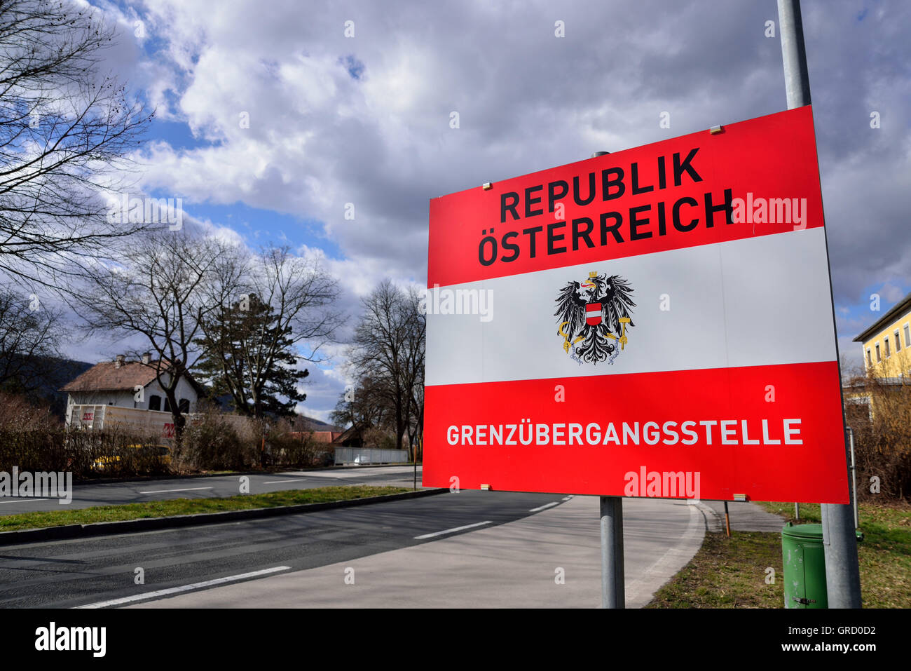 Border Control Point Of Austrian Republic Stock Photo