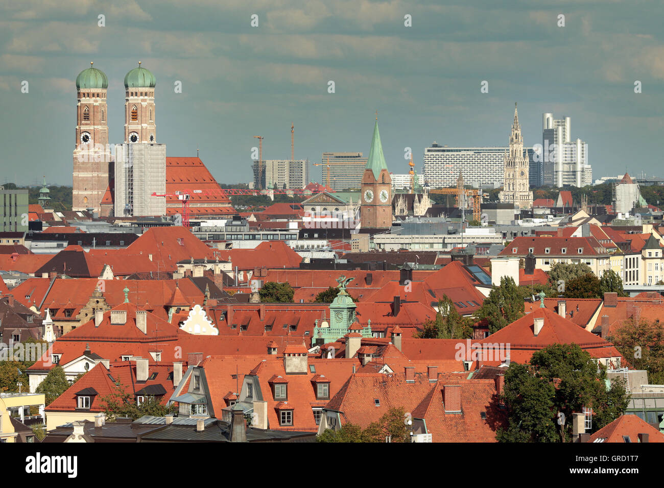 Munich Overview With Frauenkirche Stock Photo - Alamy