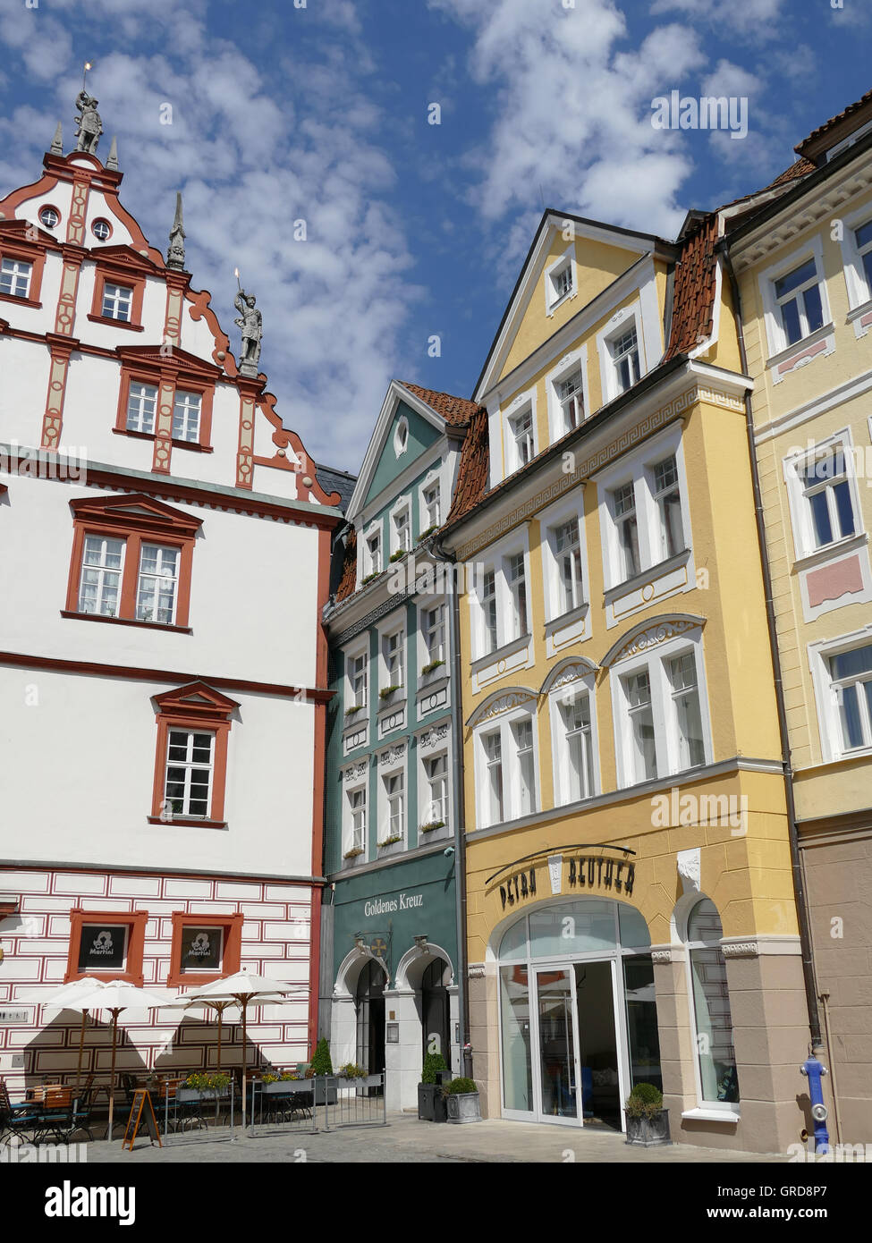 Coburg Beautiful Old Houses At Market Place Stock Photo Alamy