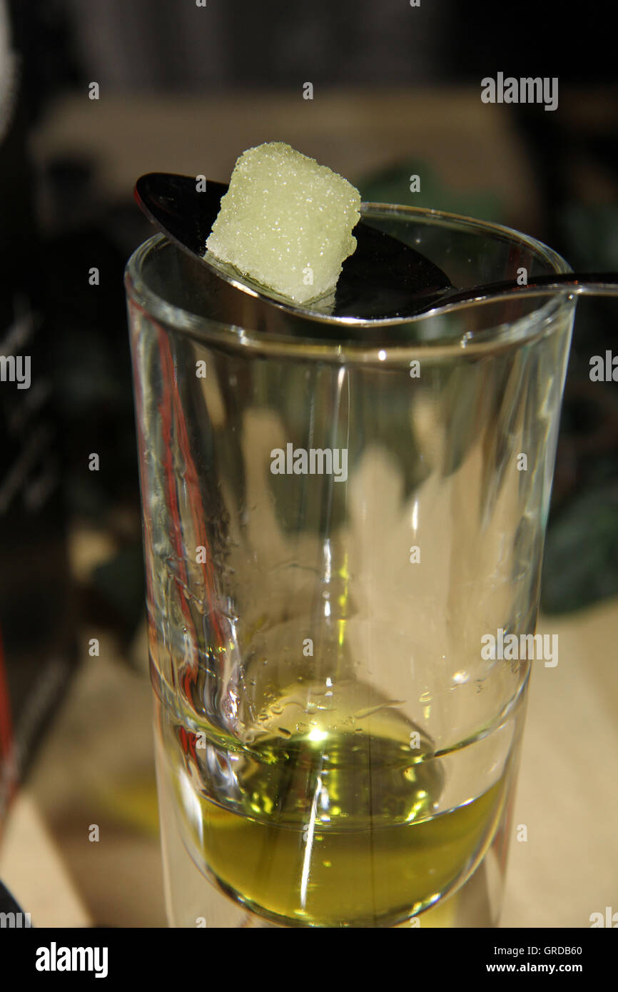 Absinthe In A Glass Stock Photo