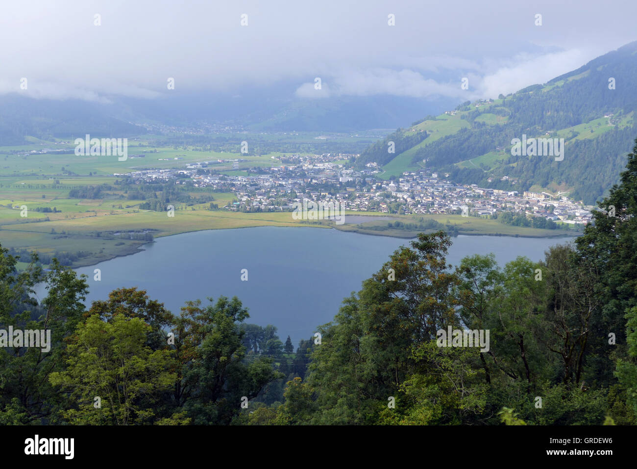 Zell Am See With The Lake, Province Salzburg, Austria, Europe Stock Photo