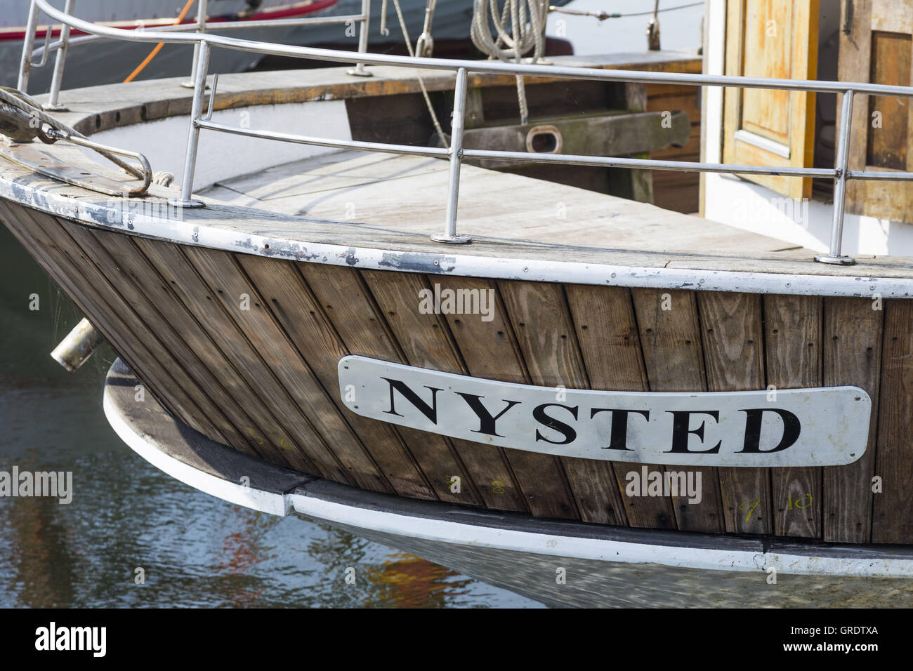 Rear Part Of A Large Sailing Ship In The Harbor Nystedt Stock Photo Alamy