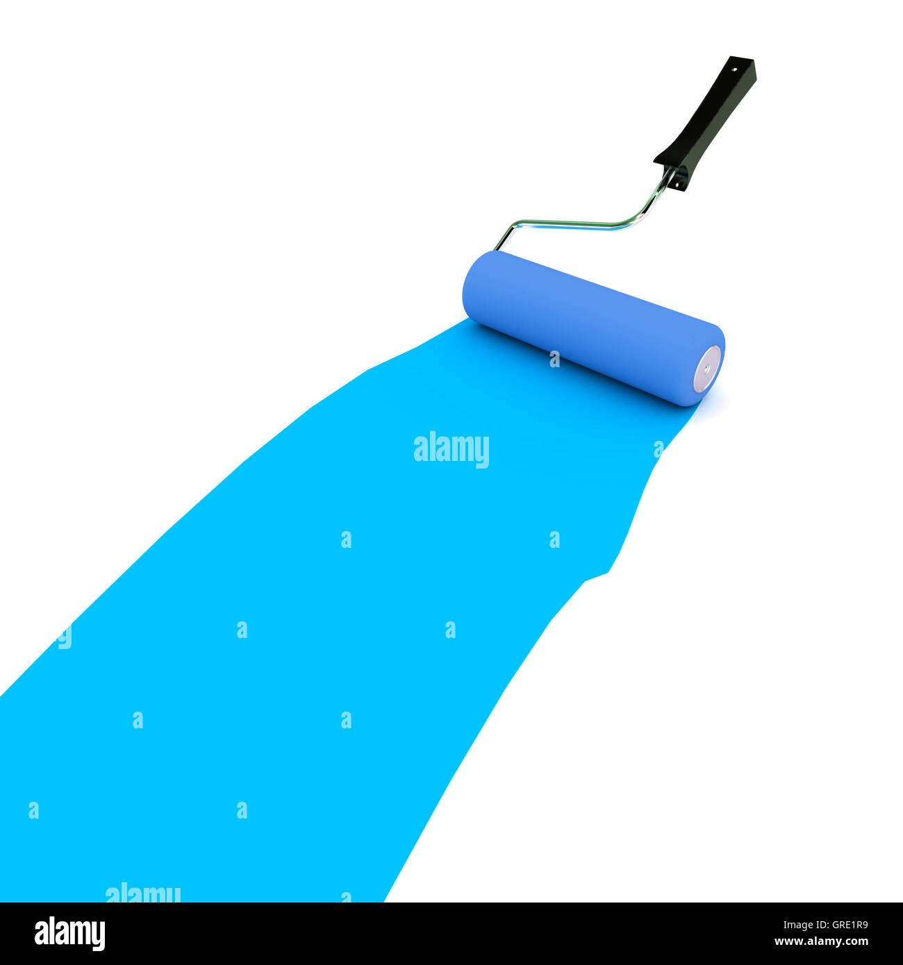 Blue Paint Roller Stock Photo - Alamy