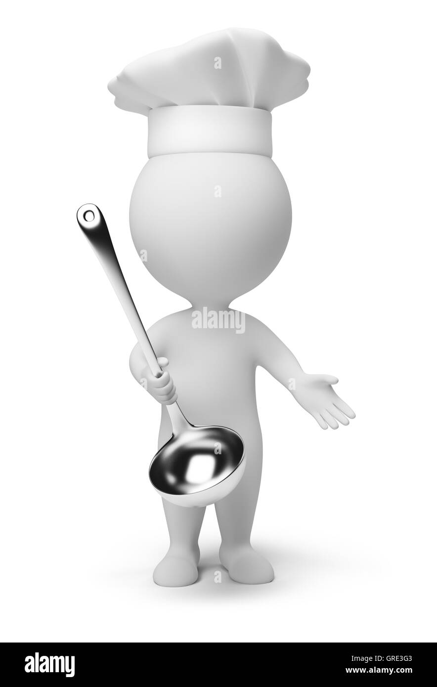 3d small people - cook Stock Photo