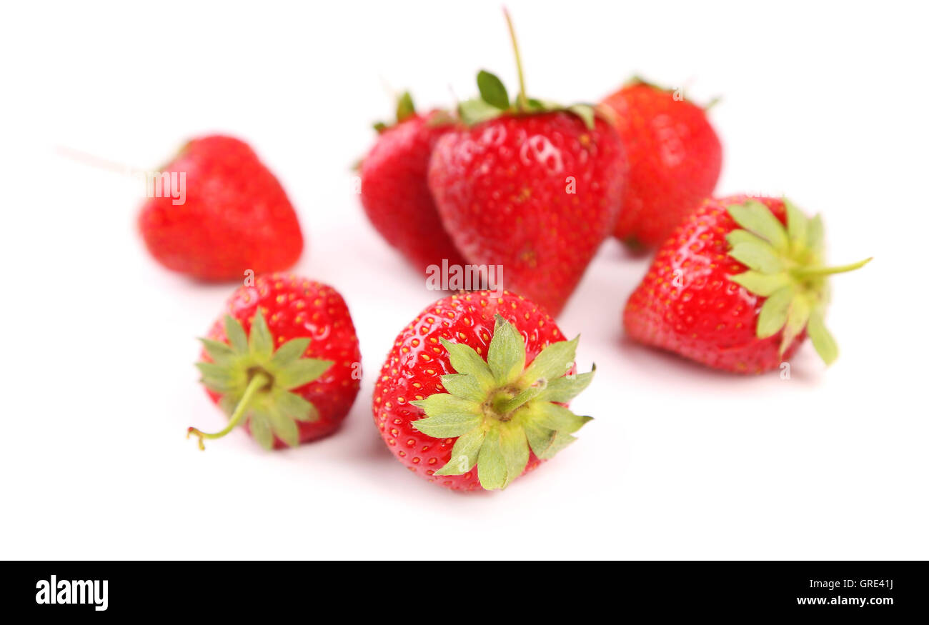 Fresh red ripe strawberries isolated on white Stock Photo - Alamy