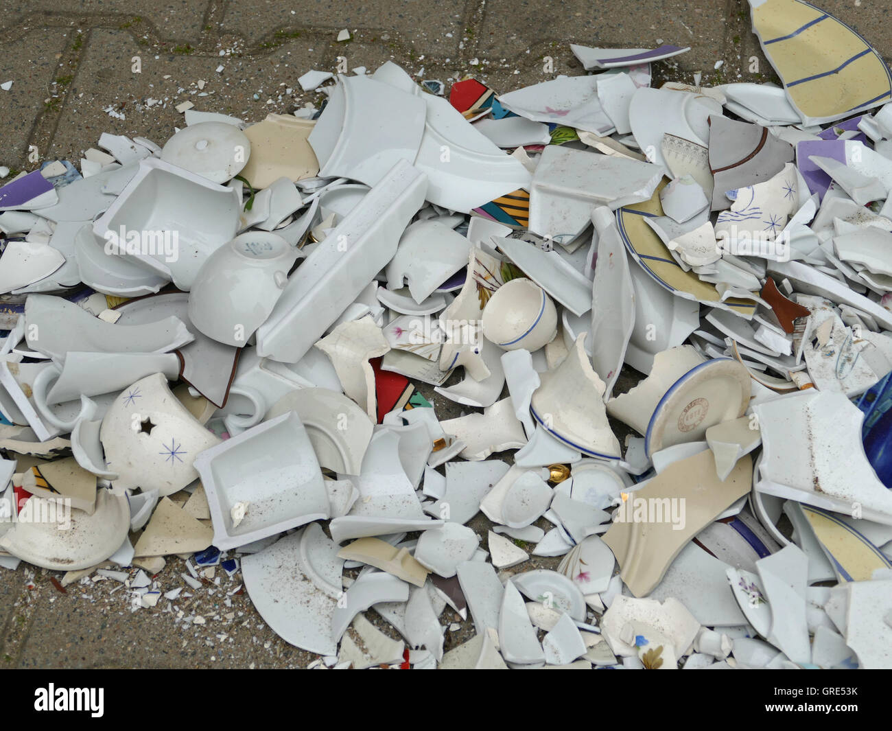 Broken Dishes At WeddingEve Party Stock Photo Alamy