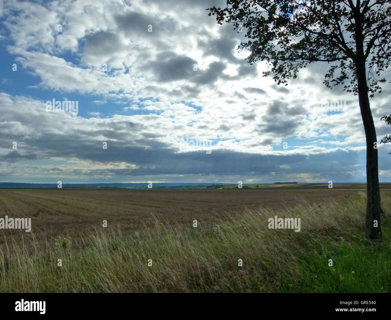 Summer Landscape With Clouds Stock Photo - Alamy
