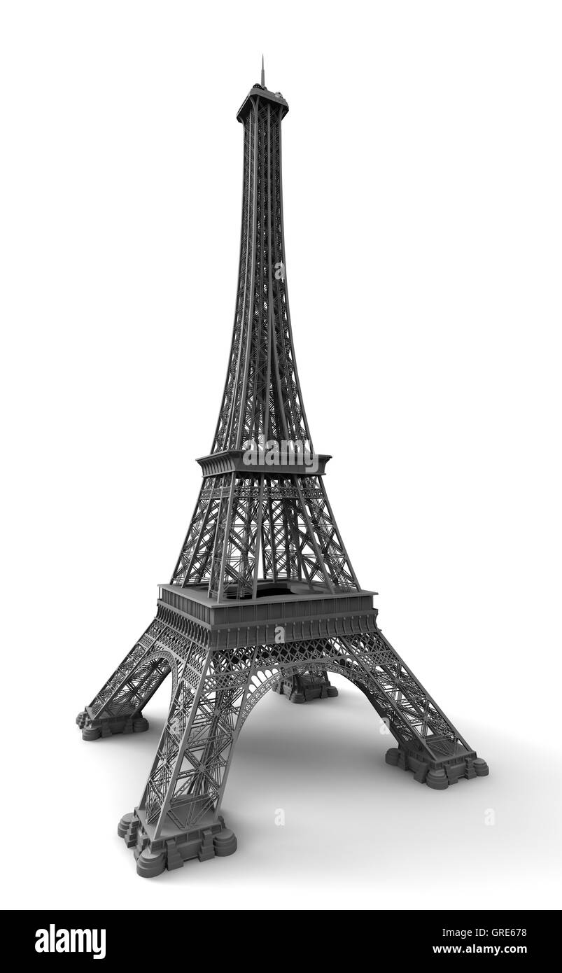 The eiffel tower cutout Black and White Stock Photos & Images - Alamy