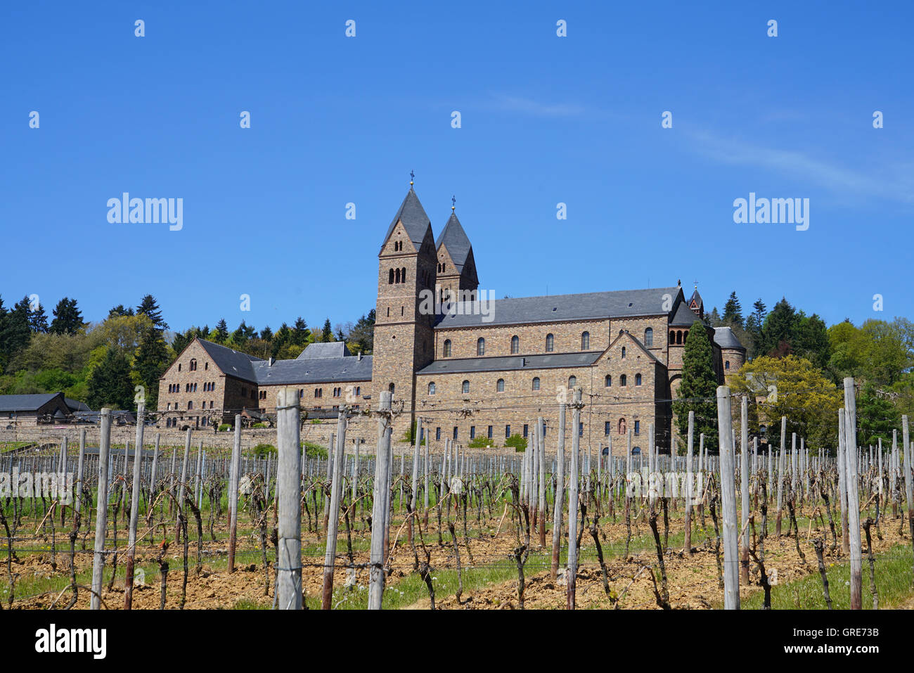 Abbey St. Hildegard, Convent Eibingen In Ruedesheim Am Rhein, Benedictine Abbey Stock Photo