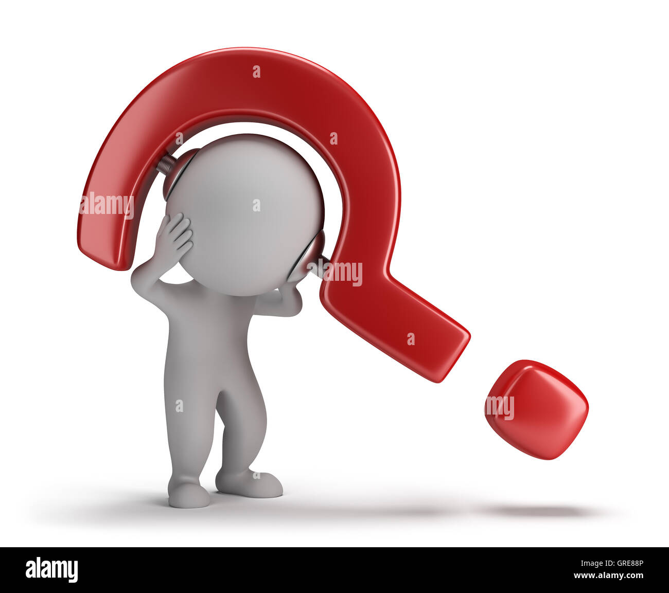 3d small person question mark hi-res stock photography and images - Alamy