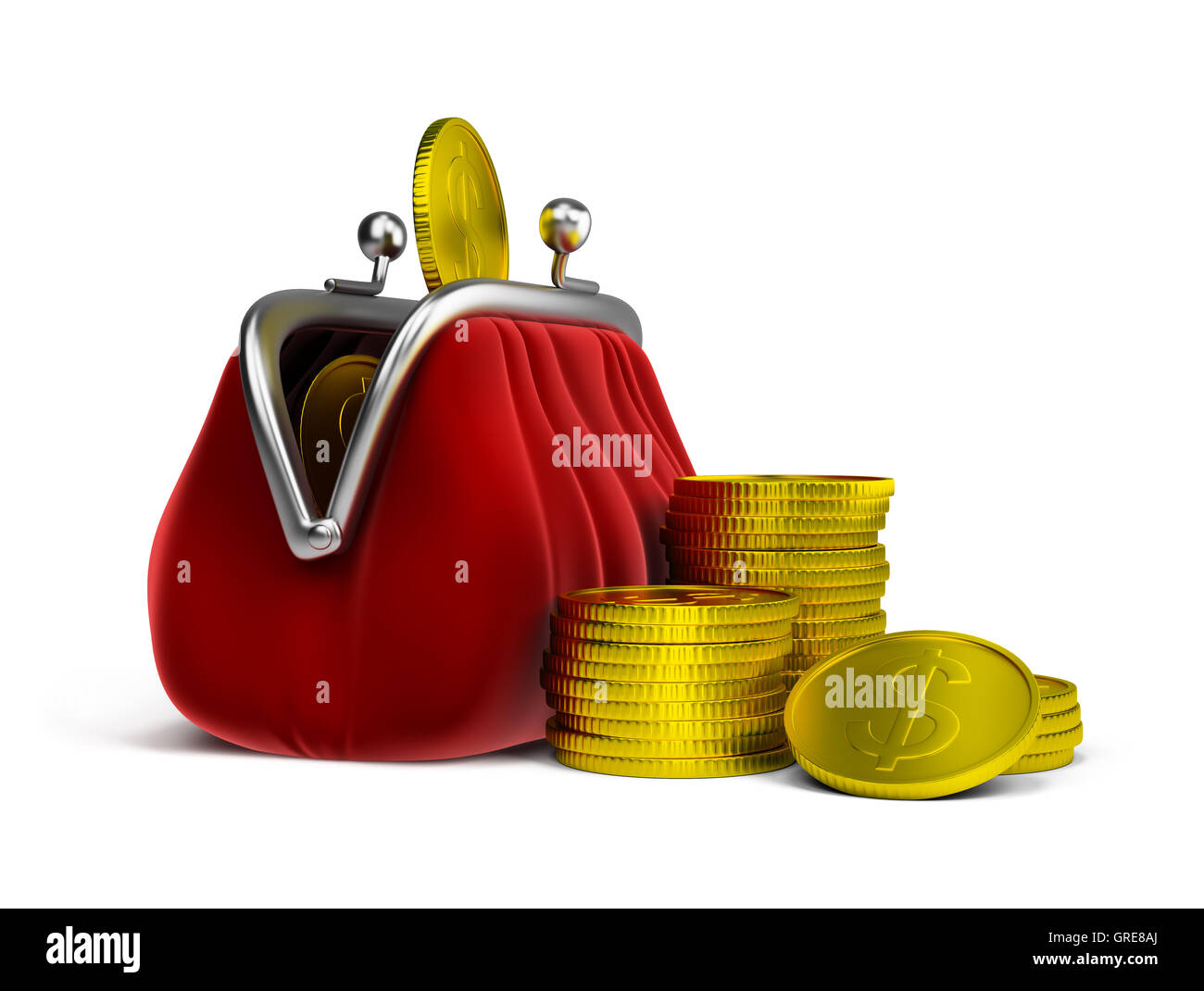 purse and coins Stock Photo Alamy